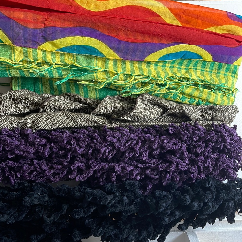 Scarfs and fabrics and wraps